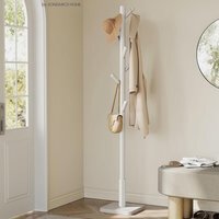 VASAGLE Wooden Coat Rack with 8 Hooks - White