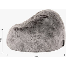 Kids Faux Fur Bean Bag Chair, Fluffy Beanbag for Children, Filling Included - Grey - thumbnail 4