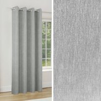 Knightsbridge Blackout Chenille Eyelet Single Door Curtains - Grey - image 1