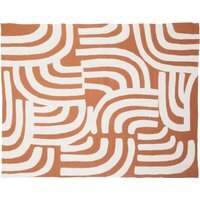 Bosie Ozella Natural And Terracotta Throw - Brown