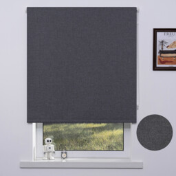 Jute Textured Blackout Blind - Dark Grey / 60cm - thumbnail 2