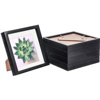 "3D Box Photo Frame - 8x8"" with 6 x 6"" Mount - Pack of 5 - Black"
