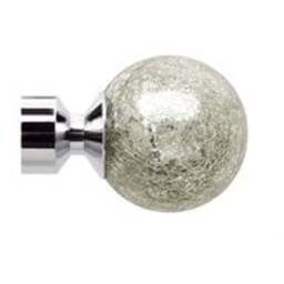 28mm Fixed Length Metal Eyelet Curtain Pole Set - Empire Finial - Chrome / 70cm - thumbnail 3