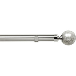 28mm Fixed Length Metal Eyelet Curtain Pole Set - Empire Finial - Chrome / 70cm - thumbnail 2