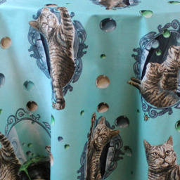 Hubble Bubble Curtains Pencil Pleat Cauldron Cats - Green / 72in - thumbnail 2