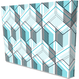 'Cubes' Graphic Art Print on Canvas - Blue / 31cm / 41cm - thumbnail 2