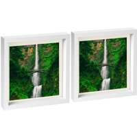 "10"" x 10"" White 3D Box Photo Frame - 8"" x 8"" Mount - Pack of 2 - White/Ivory"