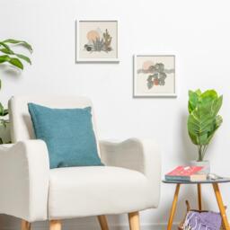 "10"" x 10"" White 3D Box Photo Frame - 8"" x 8"" Mount - Pack of 2 - White/Ivory" - thumbnail 2