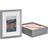 "Photo Frames with 4x6"" Mount - 8x10"" - Grey - Pack of 5 - White" - thumbnail 1