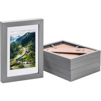 "Photo Frames with 4x6"" Mount - 5x7"" - Grey - Pack of 5 - White" - image 1