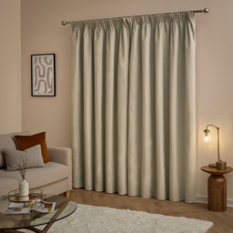 Ultimate Velvet Full Blackout Pencil Pleat Curtains - Natural / 117cm / 137cm - thumbnail 3