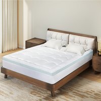 7cm Quilted Memory Foam Mattress Protector - White / Double
