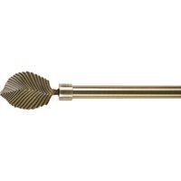 Palm Leaf Curtain Pole - Antique Brass / 120cm