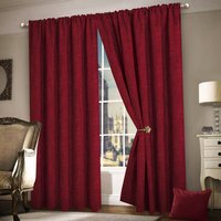 Luxury Chenille Curtain Pair - Wine / 66in / 72in