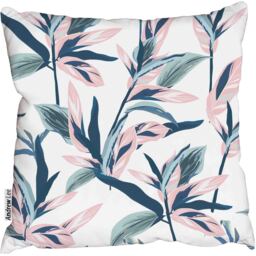 Tropical leaves on pastel mood Outdoor Cushion - Blue / 45cm - thumbnail 2