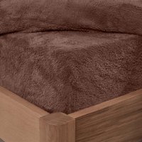 Teddy Fleece Thermal Fitted Bed Sheet - Chocolate / Single