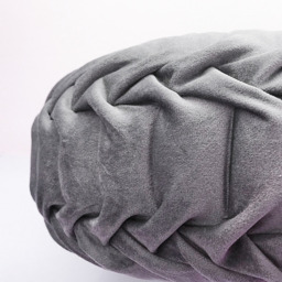 Round Pleated Pumpkin Velvet Cushion(Set of 2) - Grey / 45cm - thumbnail 3