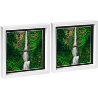 "10"" x 10"" White 3D Box Photo Frame - 8"" x 8"" Mount - Pack of 2 - White/Black"
