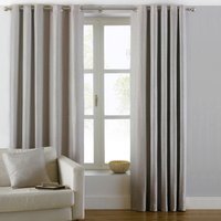 Set of 2 Atlantic Twill Woven Room Darkening Eyelet Curtains - Natural / 168cm / 229cm - thumbnail 1