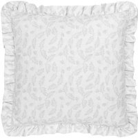 Chloe Printed Ruffle Cushion - Soft White - thumbnail 1