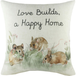 Hedgerow Mice Cushion - Multicolour / 80 Polyester 20 Feather - thumbnail 2