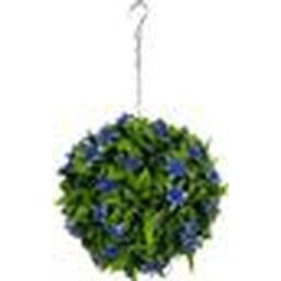 Best Artificial Small Blue Lily Hanging Basket Flower Topiary Ball - Blue - thumbnail 2