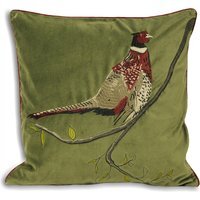 Hunter Velvet Pheasant Cushion - Green / 80 Polyester 20 Feather - image 1