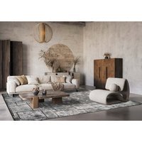 Belgravia Living Room Area Rug Metallic Sheen Contemporary Modern Cobble Design - Anthracite / 170cm - thumbnail 1