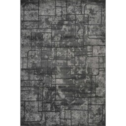 Belgravia Living Room Area Rug Metallic Sheen Contemporary Modern Cobble Design - Anthracite / 170cm - thumbnail 2