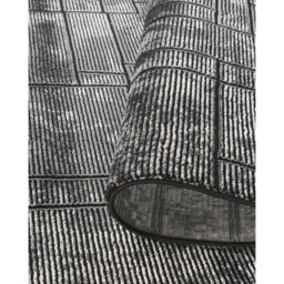 Belgravia Living Room Area Rug Metallic Sheen Contemporary Modern Cobble Design - Anthracite / 170cm - thumbnail 4