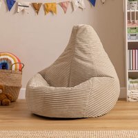 Kids Bean Bag Chair, Cord Childrens Beanbag for Girls and Boys - Natural Beige