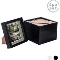 "3D Box Photo Frame - 6 x 6"" with 4x4"" Mount - Pack of 5 - Black/Grey"