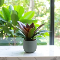 Ribbed Matte Ceramic Indoor Plant Pot - Grey - thumbnail 3