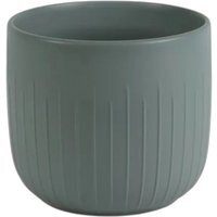 Ribbed Matte Ceramic Indoor Plant Pot - Grey - thumbnail 1