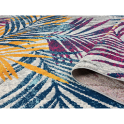 San Marino Modern Living Room Area Rug - Low Pile Leaf Design Muti Coloured - Multi Coloured / 170cm - thumbnail 5