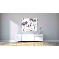 Beautiful Tropical Coconut Palm Trees Wrapped Canvas Graphic Art - Blue / 101cm / 127cm