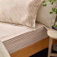 Striped Fitted Sheet - Pecan / King