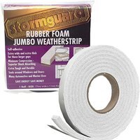 White Rubber Foam Jumbo Draught Excluder Self Adhesive Weatherstrip 3.05m - Grey - image 1