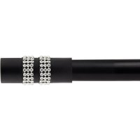 16-19mm Sparkle Extendable Eyelet Metal Curtain Pole Set - Black / 160cm