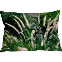 Decorative Cat Tail Grass Growing Along A Walkway Outdoor Cushion - Green - image 1