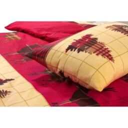 Flannelette Tartan Stag Duvet Cover Set Set - Red / Single - thumbnail 3
