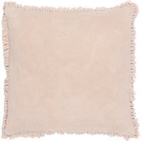 Bertie Cotton Velvet Cushion - Natural / Feather / Machine Washable (30 degrees max), Low Tumble Dry, Cool Iron.