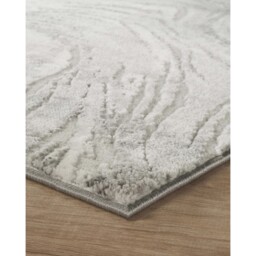 Novu Modern Abstract Action Living Room Area Rug Metallic Sheen- Stream Grey - Grey / 170cm - thumbnail 4
