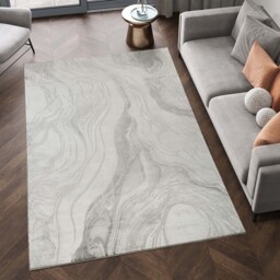 Novu Modern Abstract Action Living Room Area Rug Metallic Sheen- Stream Grey - Grey / 170cm - thumbnail 2