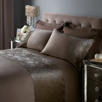 Band Crushed Velvet Duvet Cover Sets - Brown / Single / 1x pillowcase