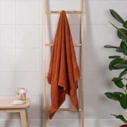 Pack of Cotton Bath Sheet Towels - Burnt Orange / 150cm / 1 - thumbnail 4