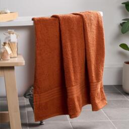 Pack of Cotton Bath Sheet Towels - Burnt Orange / 150cm / 1 - thumbnail 3