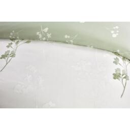 Shadow Floral Duvet Cover Pillowcase  Fitted Sheet Set - Green / King - thumbnail 3