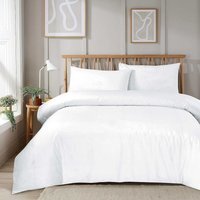 Super Soft Plain Duvet Set - White / Single