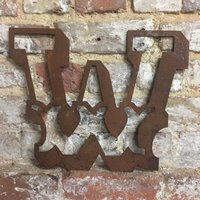 Personalised Metal lettering , Personalised Gift , Rusty Carnival Letter W - rusty